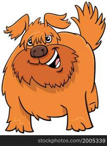 Cartoon illustration of funny shaggy dog comic animal character
