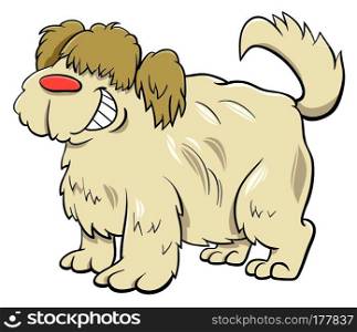 Cartoon Illustration of Funny Shaggy Sheep Dog Animal Character