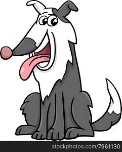 Cartoon Illustration of Funny Sheep Dog Animal Character