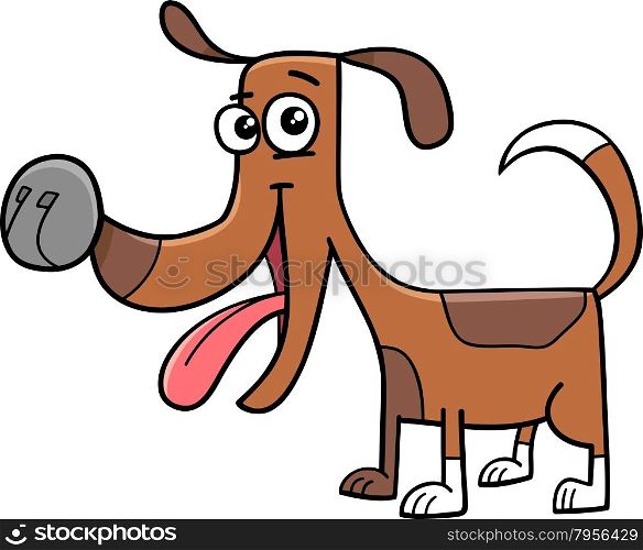Cartoon Illustration of Funny Spotted Dog