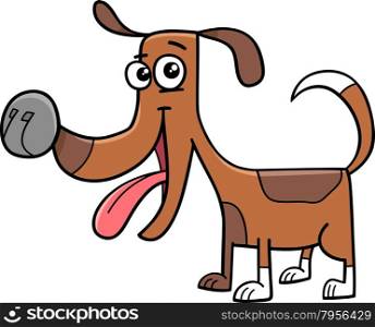 Cartoon Illustration of Funny Spotted Dog