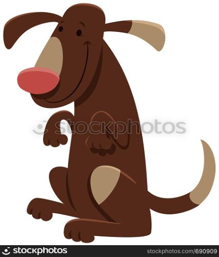 Cartoon Illustration of Funny Spotted Dog Animal Character