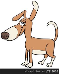 Cartoon illustration of funny spotted dog comic animal character