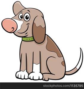 Cartoon Illustration of Funny Spotted Puppy Comic Animal Character