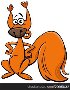Cartoon illustration of funny squirrel animal character