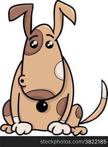 Cartoon Illustration of Funny Surprised Dog Character