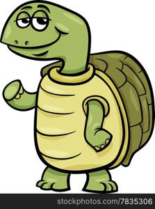 Cartoon Illustration of Funny Turtle Character