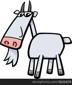 Cartoon Illustration of Goat Farm Animal Character