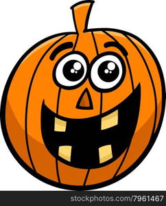 Cartoon Illustration of Halloween Pumpkin or Jack Lantern