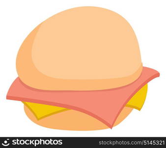 Cartoon illustration of ham and cheese sandwich