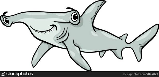 Cartoon Illustration of Hammerhead Shark Fish Sea Life Animal