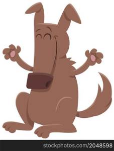 Cartoon illustration of happy brown dog animal character