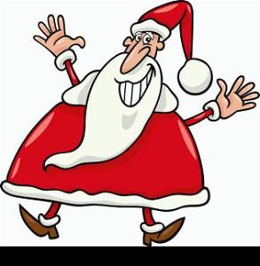 Cartoon Illustration of Happy Christmas Santa Claus