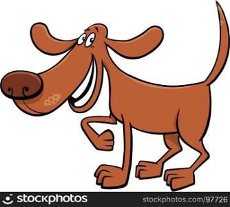 Cartoon Illustration of Happy Dog Animal Comic Character