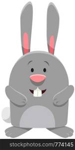 Cartoon Illustration of Happy Farm Rabbit or Bunny Comic Animal Character