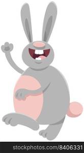 Cartoon illustration of happy rabbit or bunny comic animal character