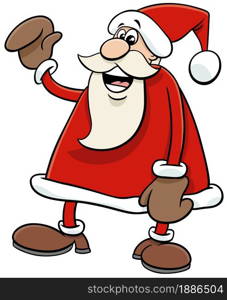 Cartoon illustration of happy Santa Claus character on Christmas time