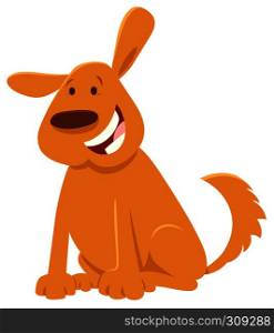 Cartoon Illustration of Happy Yellow Dog Animal Character