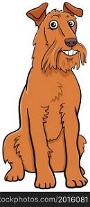 Cartoon illustration of Irish Terrier purebred dog animal character