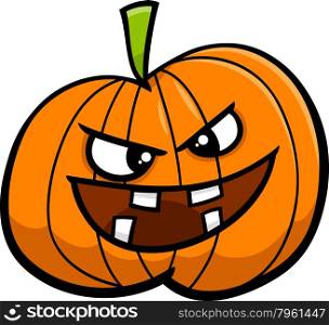 Cartoon Illustration of Jack Lantern Halloween Pumpkin