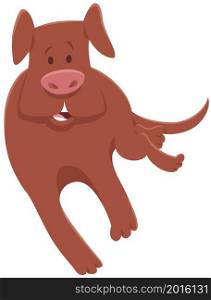 Cartoon illustration of lying brown dog animal character
