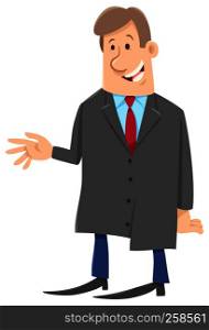Cartoon Illustration of Man or Boss Businessman Character