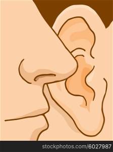 Cartoon illustration of man telling a hush secret