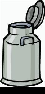 Cartoon Illustration of Milk Can or Churn Clip Art