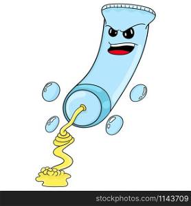 cartoon illustration of pasta character squirt