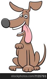 Cartoon Illustration of Playful Dog Comic Animal Character
