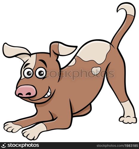 Cartoon illustration of playful spotted dog comic animal character
