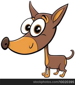 Cartoon illustration of ratter or rattler purebred dog animal character