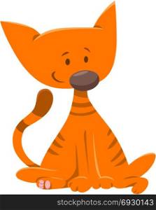 Cartoon Illustration of Red Cat Animal Character