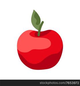 Cartoon illustration of ripe apple. Autumn harvest fruit.. Cartoon illustration of ripe apple.
