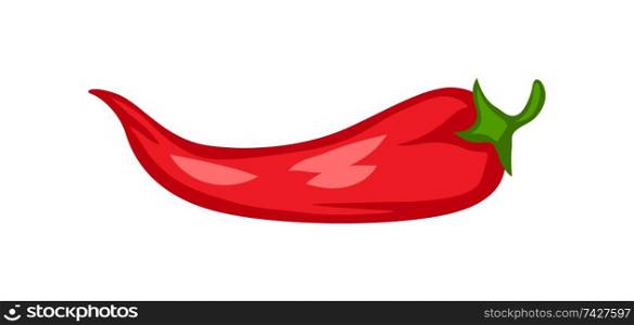 Cartoon illustration of ripe chili pepper. Autumn harvest vegetable.. Cartoon illustration of ripe chili pepper.