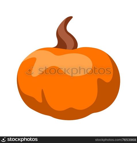 Cartoon illustration of ripe pumpkin. Autumn harvest vegetable.. Cartoon illustration of ripe pumpkin.