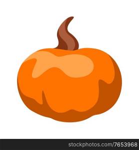 Cartoon illustration of ripe pumpkin. Autumn harvest vegetable.. Cartoon illustration of ripe pumpkin.