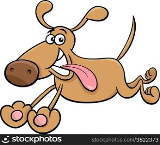 Cartoon Illustration of Running Dog Pet Character