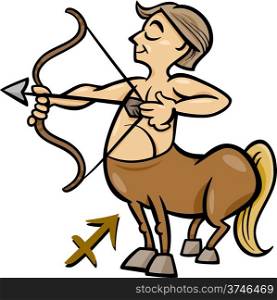 Cartoon Illustration of Sagittarius or The Archer or Centaur Horoscope Zodiac Sign