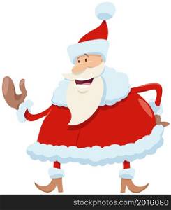 Cartoon illustration of Santa Claus character on Christmas time