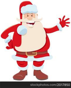 Cartoon illustration of Santa Claus character on Christmas time