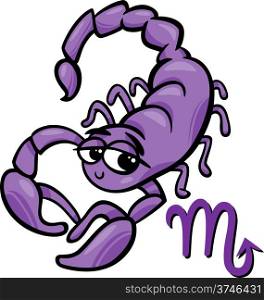 Cartoon Illustration of Scorpio or The Scorpion Horoscope Zodiac Sign