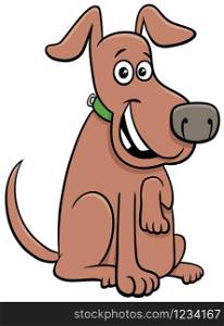 Cartoon Illustration of Sitting Dog Comic Animal Character