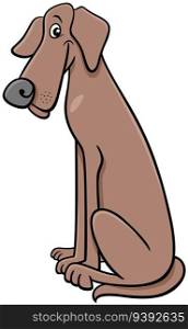 Cartoon illustration of sitting Great Dane purebred dog animal character