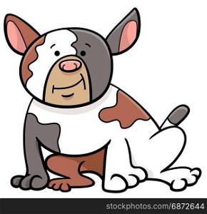 Cartoon Illustration of Spotted Bulldog Dog Animal Character