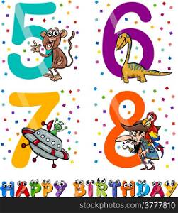 Cartoon Illustration of the Happy Birthday Anniversary Designs for Boys