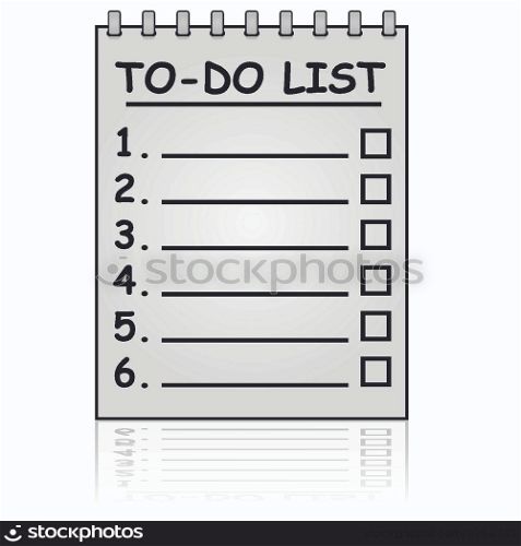 Cartoon illustration showing a paper pad with a To Do List