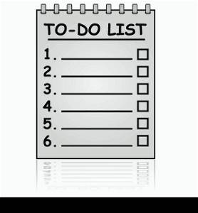 Cartoon illustration showing a paper pad with a To Do List
