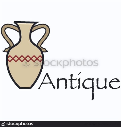 Cartoon illustration showing an antique vase