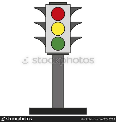 Cartoon image with traffic light. Sign forbidden. Vector illustration. Stock Image. EPS 10.. Cartoon image with traffic light. Sign forbidden. Vector illustration. Stock Image. 